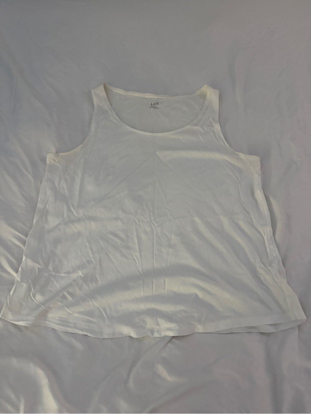 J. Jill Optic White Shirttail Tank Top Basic Layering Size Large